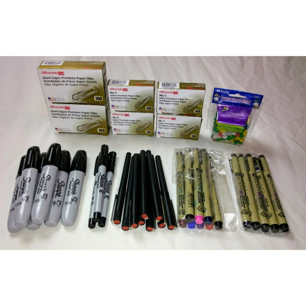 Large Office Lot of Pens & Paperclips
